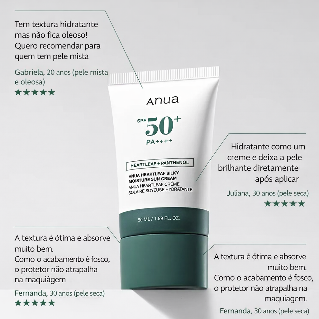 Anua - Heartleaf Silky Moisture Sun Cream SPF50+ PA++++ 50ml
