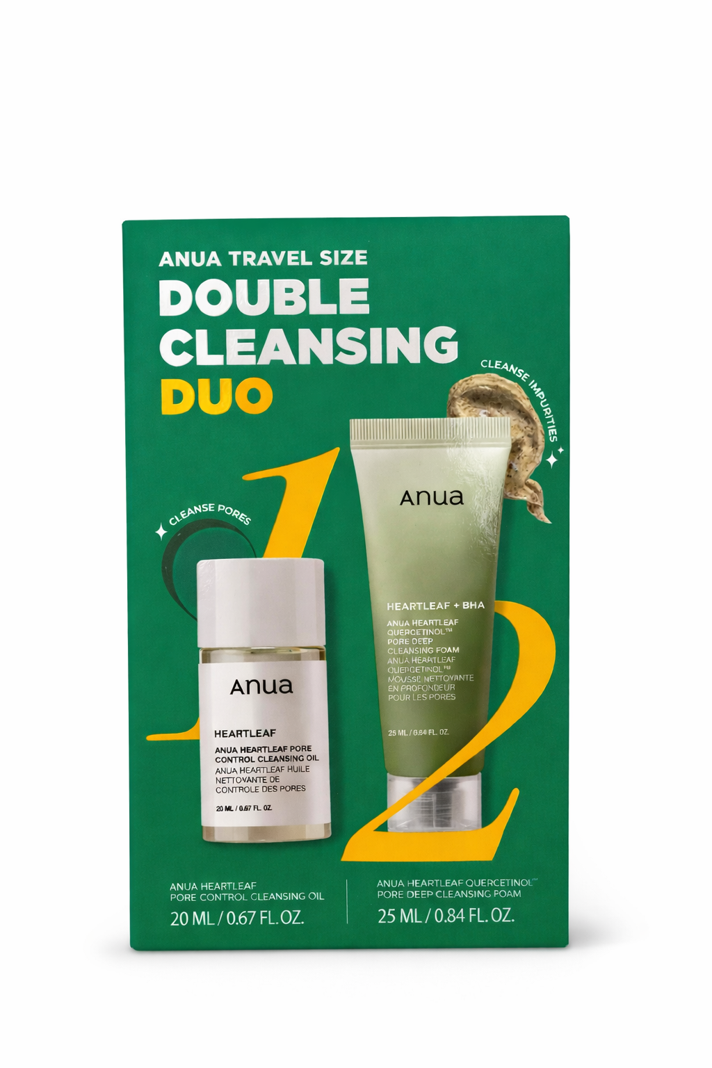 Dúo de doble limpieza tamaño viaje - ANUA